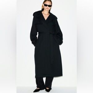 SKIMS Boyfriend Fleece Oversized Trench Coat in Onyx size XS NWT